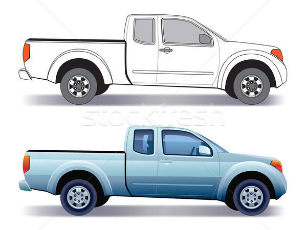600x450 Pick Up Truck Vector Illustration Mazur