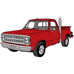 288x288 Red Truck Vector Clip Arts, Clip Art