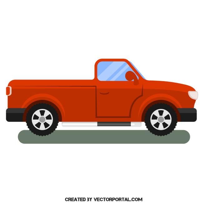 660x660 Red Pickup Truck Vector Image Vehicles Free Vectors