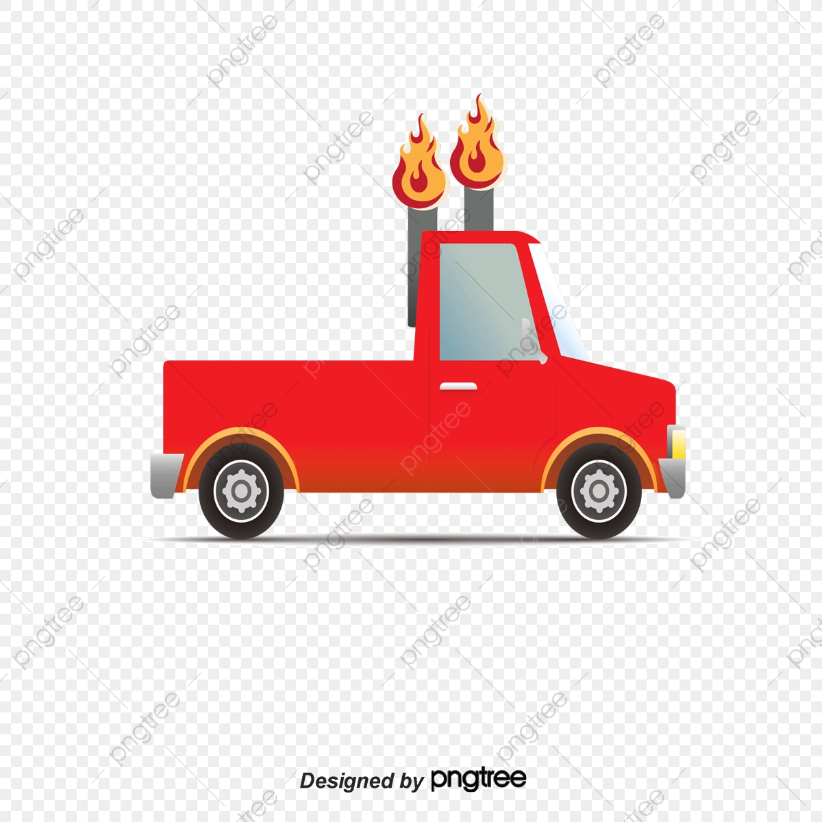 1200x1200 Vector Cartoon Pickup Truck, Cartoon Vector, Truck Vector, Cartoon