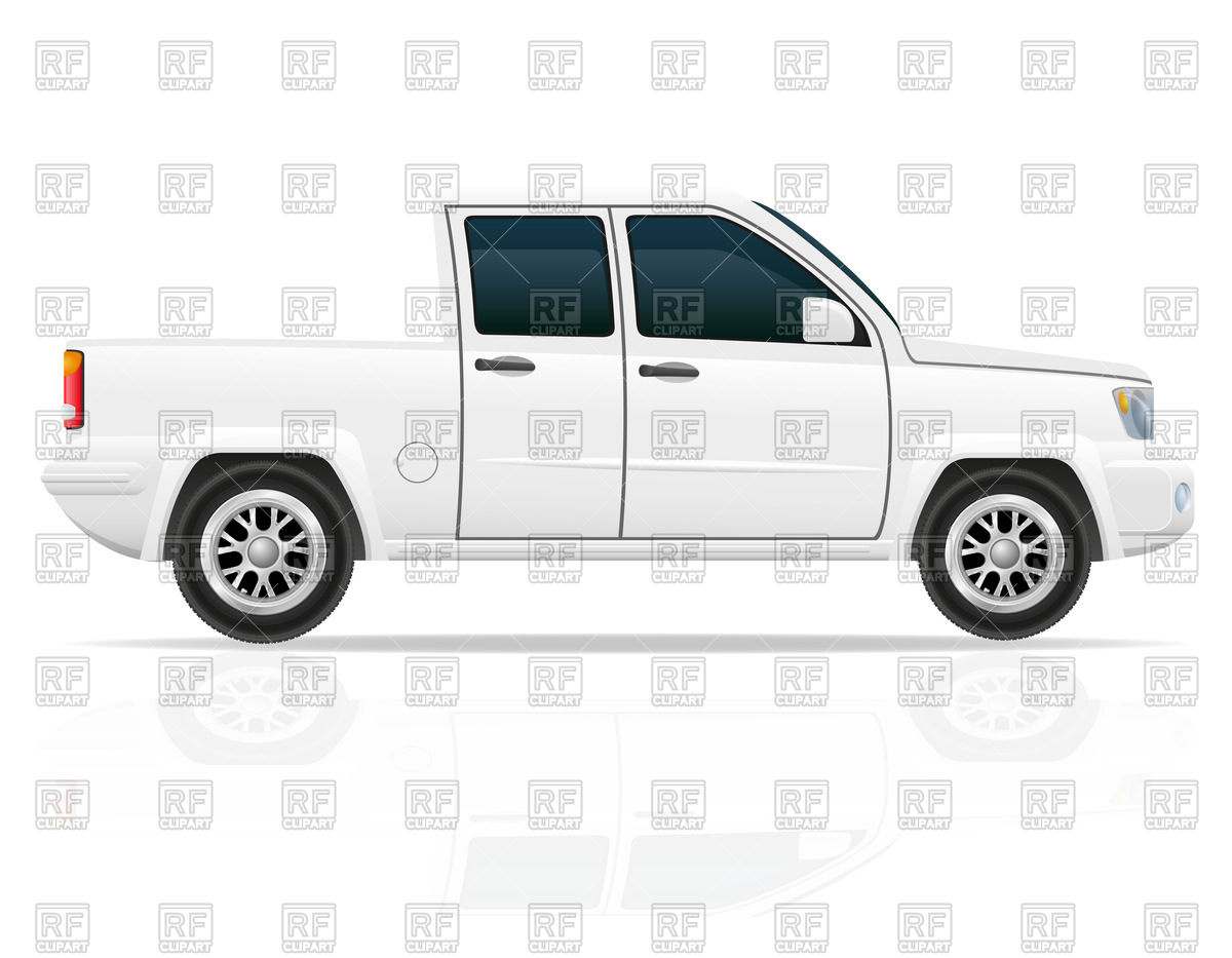 1200x933 White Mid Size Pickup Truck Vector Image Of Transportation