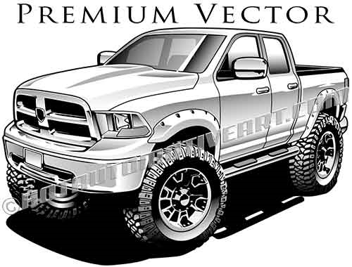 500x380 Dodge Ram Off Road Pickup Truck Vector Clip Art