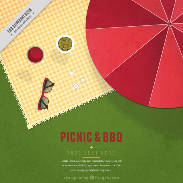 626x626 Picnic Background In Flat Design Vector Free Download