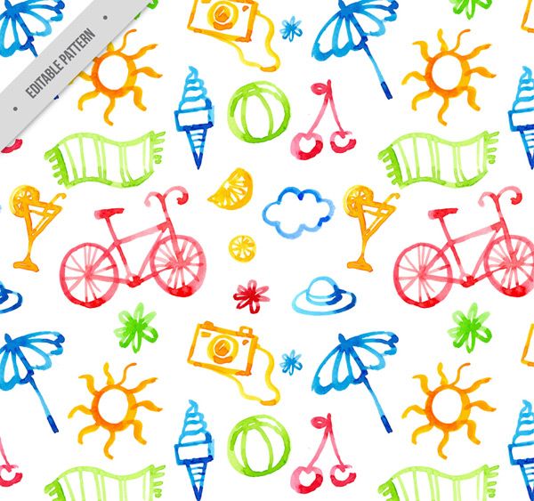 600x563 Picnic Elements Seamless Background Vector Free Vectors