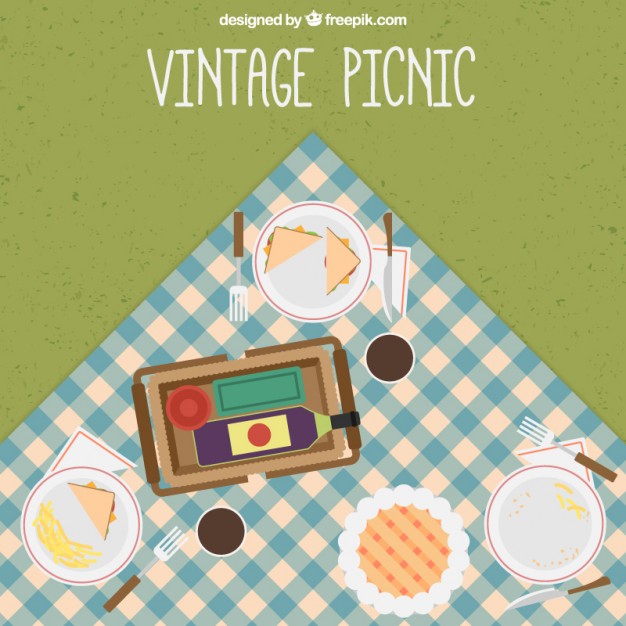 626x626 Vintage Picnic Meal Background Vector Free Download
