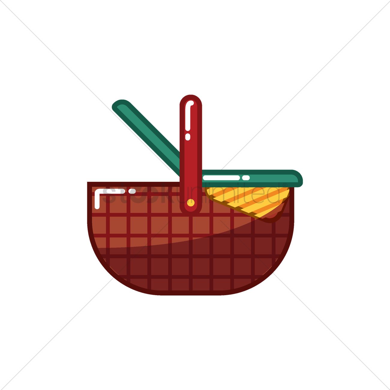 Picnic Basket Vector Image 1300x1300 Picnic Basket Vector Image