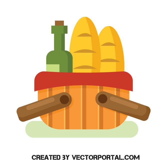 Picnic Basket Vector Image 660x660 Picnic Basket Vector Image