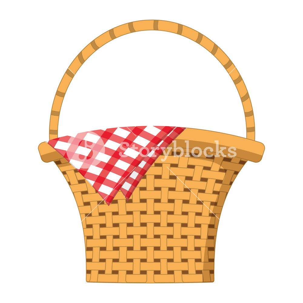 Empty Picnic Basket With Tablecloth Vector Illustration Graphic 1000x1000 Empty Picnic Basket With Tablecloth Vector Illustration Graphic
