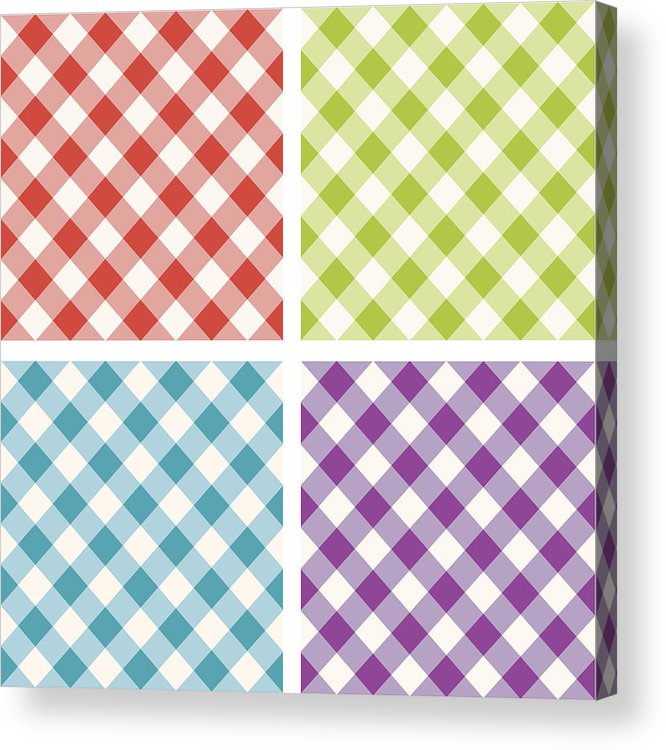 666x750 Vector Set Of Picnic Tablecloth Acrylic Print