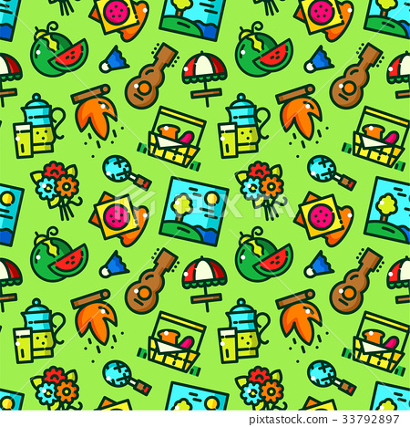Picnic Seamless Pattern Vector Illustration 450x468 Picnic Seamless Pattern Vector Illustration