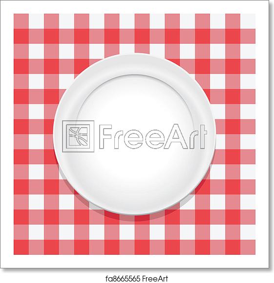 Free Art Print Of Vector Red Picnic Tablecloth And Empty Plate 561x581 Free Art Print Of Vector Red Picnic Tablecloth And Empty Plate