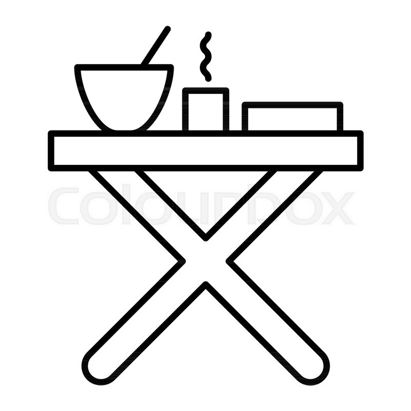 Folding Table With Dinner Thin Line Stock Vector Colourbox 800x800 Folding Table With Dinner Thin Line Stock Vector Colourbox