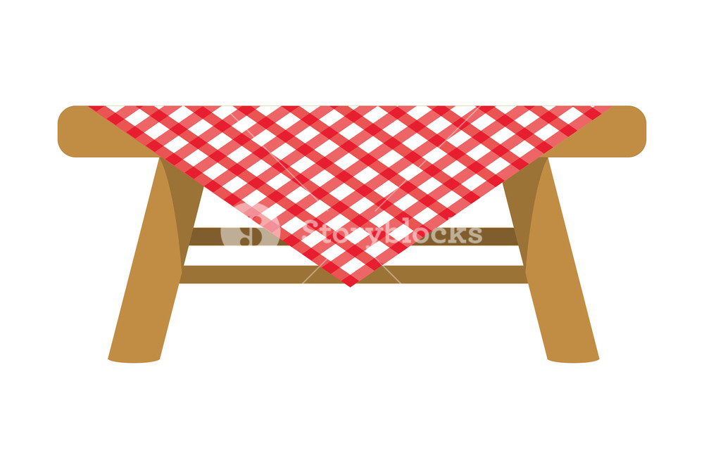 Picnic Table With Tablecloth Isolated Vector Illustration Graphic 1000x667 Picnic Table With Tablecloth Isolated Vector Illustration Graphic