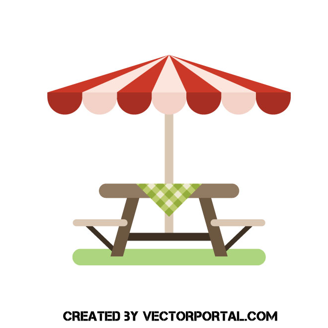 Picnic Table With Umbrella Clip Art 660x660 Picnic Table With Umbrella Clip Art