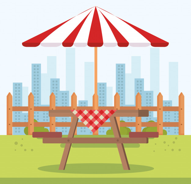 Picnic Table With Umbrella Outdoor Scene Vector Premium Download 626x602 Picnic Table With Umbrella Outdoor Scene Vector Premium Download