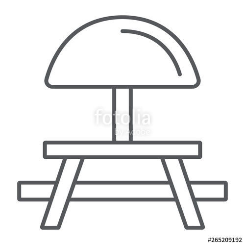 Camping Table Thin Line Icon, Furniture And Travel, Picnic Table 500x500 Camping Table Thin Line Icon, Furniture And Travel, Picnic Table