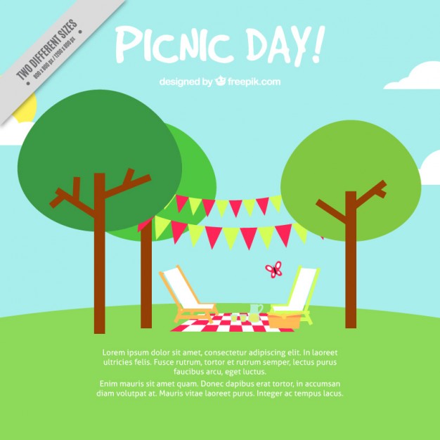 626x626 Picnic Day Background In Flat Design Vector Free Download