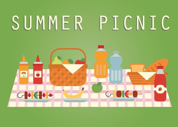686x490 Summer Picnic Vector Stock Images