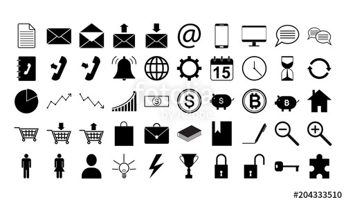 500x292 Icon Set For Business And Work Pictogram Vector Stock Image