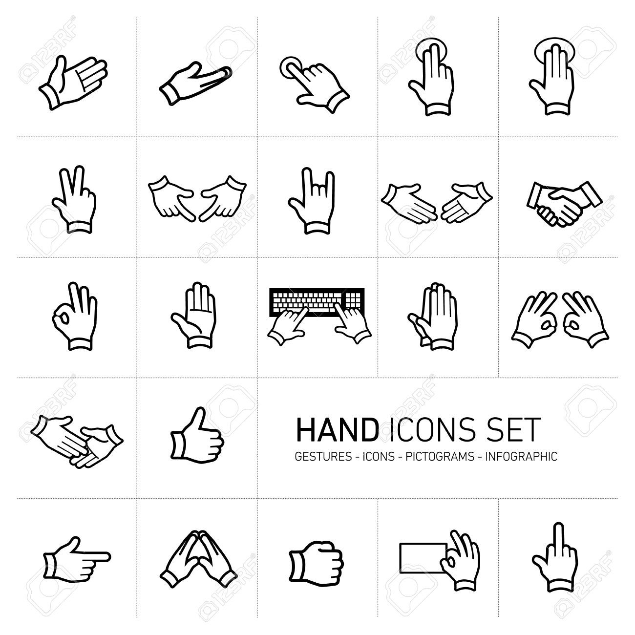 1300x1300 Stock Vector Illustration Hands Icon, Pictogram, Vector Hand