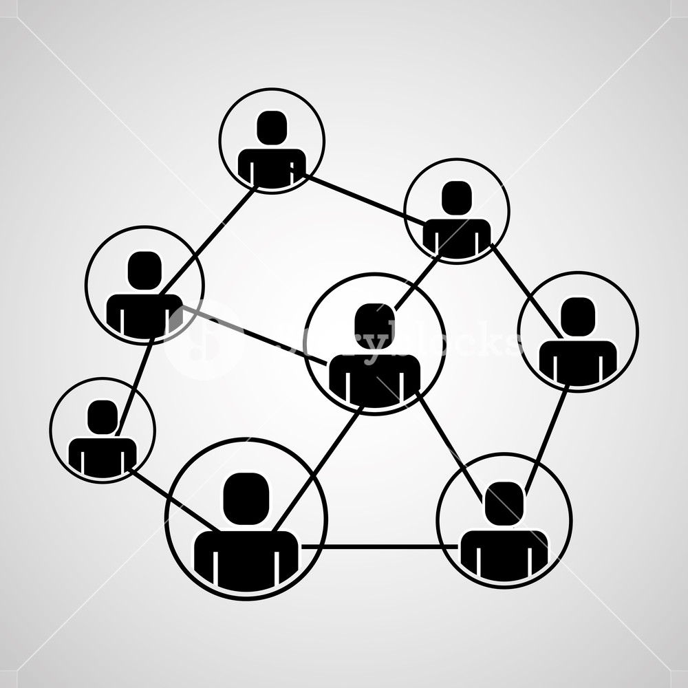 1000x1000 People Group Organization Chart Connection Pictogram Vector