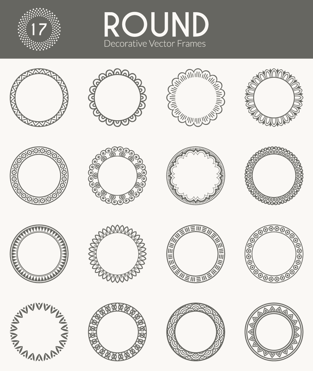 1000x1188 Decorative Round Frames Free Vectors