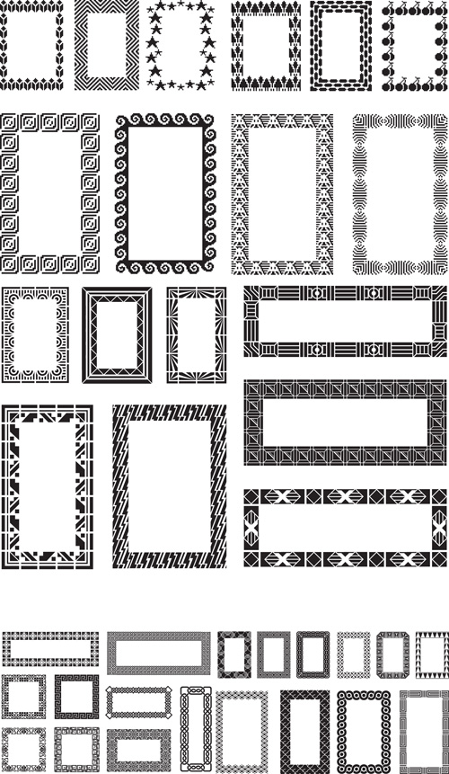500x861 Different Black Frames Vector Set Free Download