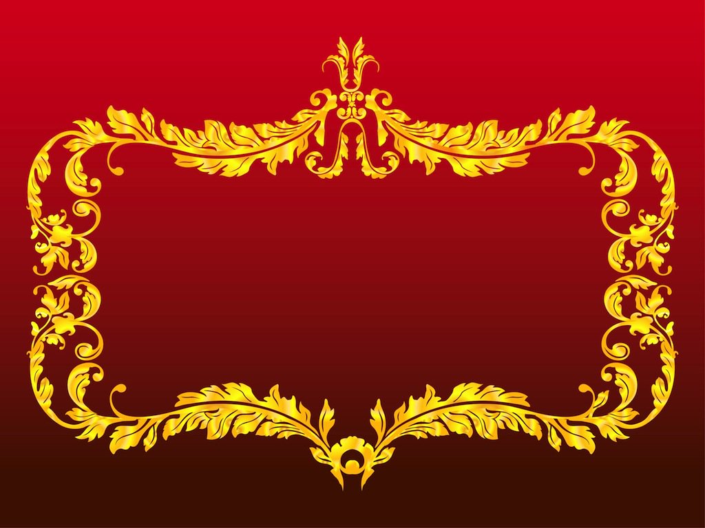 1024x768 Golden Frame Vector Art Graphics