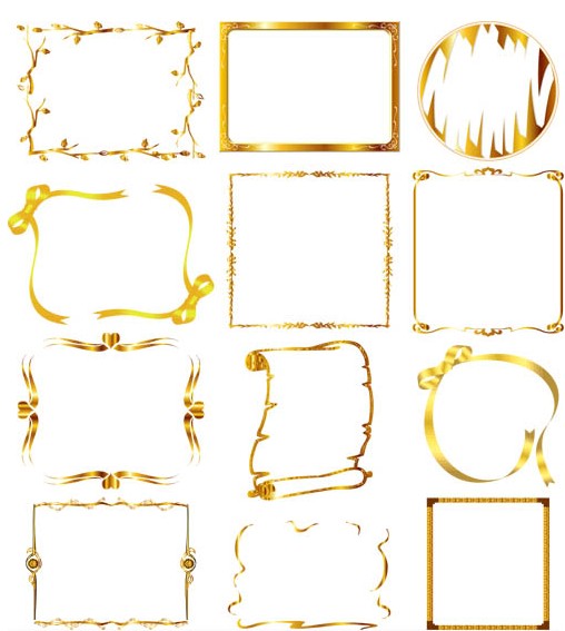 508x567 Ornate Gold Frames Free Vector Free Download