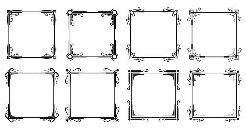 850x450 Free Ornaments, Frames Borders Vector Templates