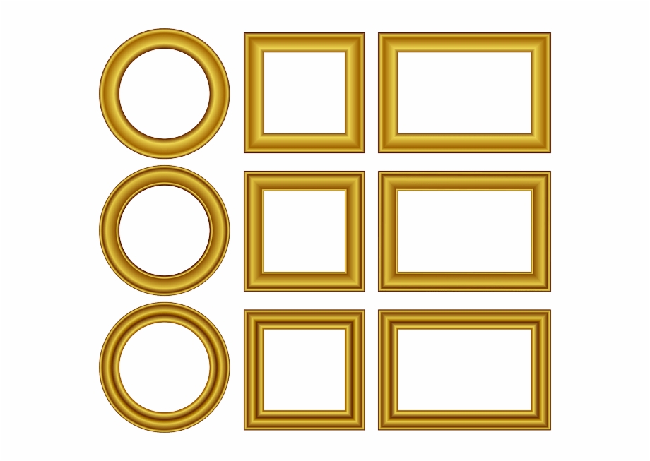 920x653 Square Round Frame With Golden Border