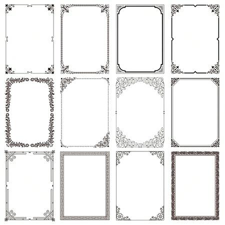 450x450 Vintage Ornament Floral Frame Vector Set Free Download Png Simple