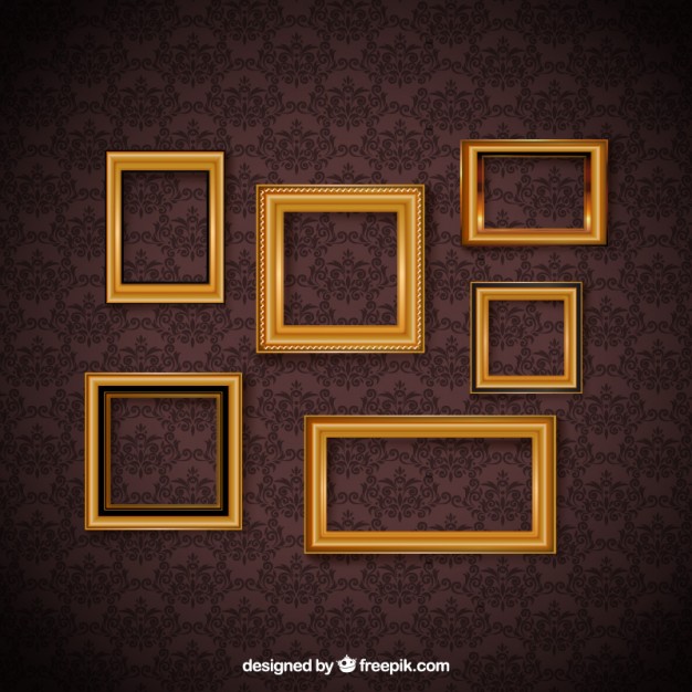 626x626 Vintage Frame Set And Decorative Wallpaper Vector Free Download