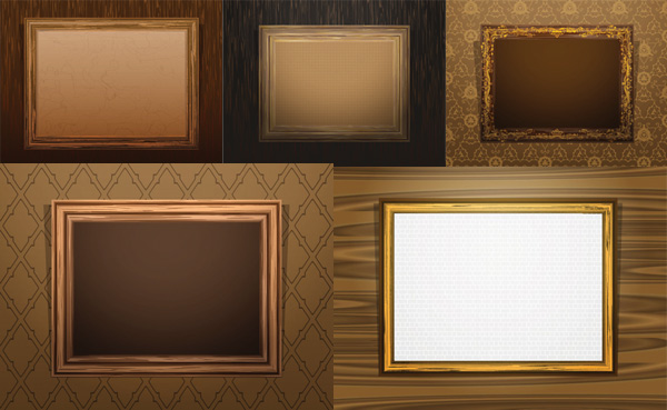 600x369 Antique Wood Frame Vector Free Download