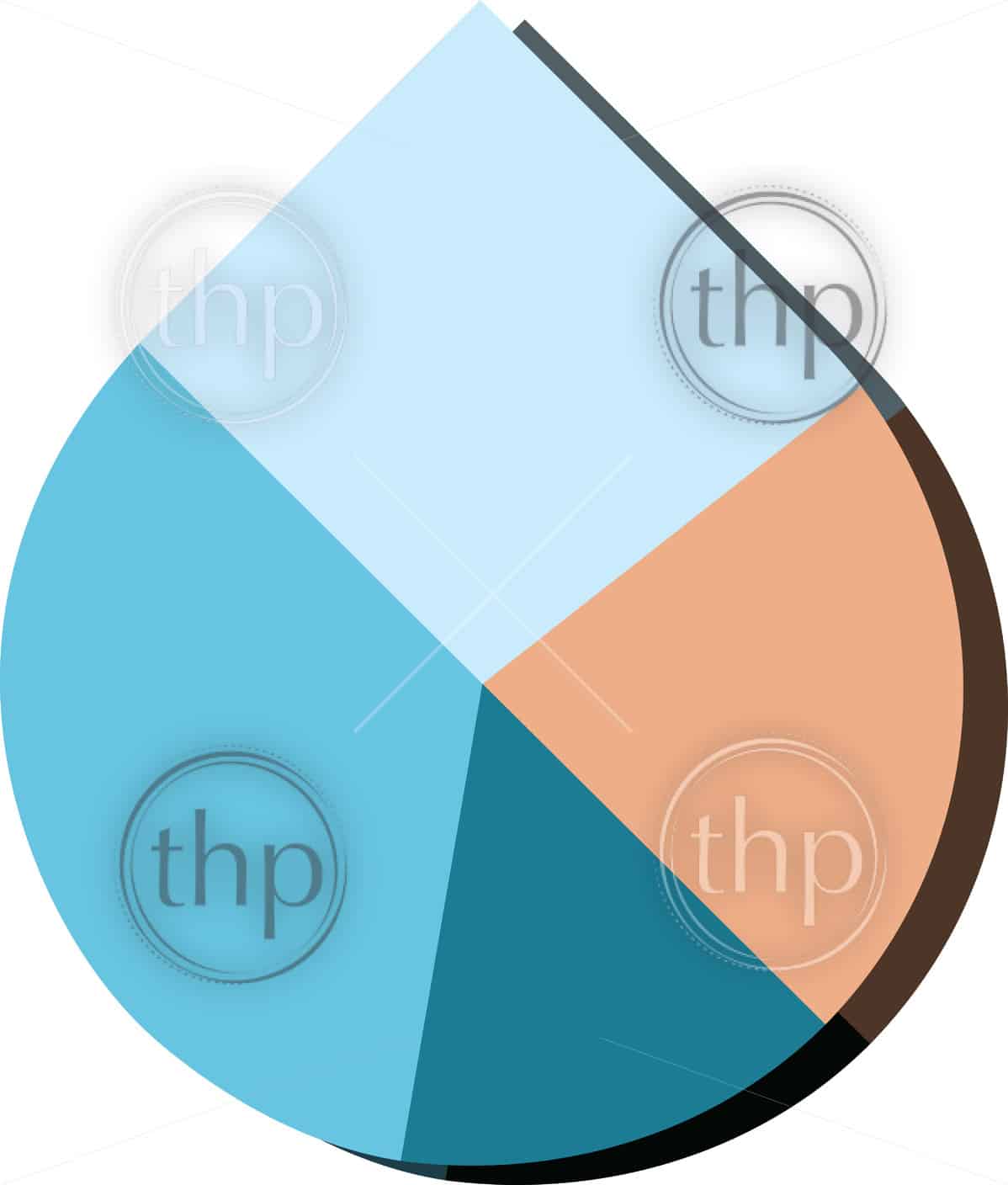 1198x1408 Modern Flat Design Vector Water Drop Pie Chart In Various Colors