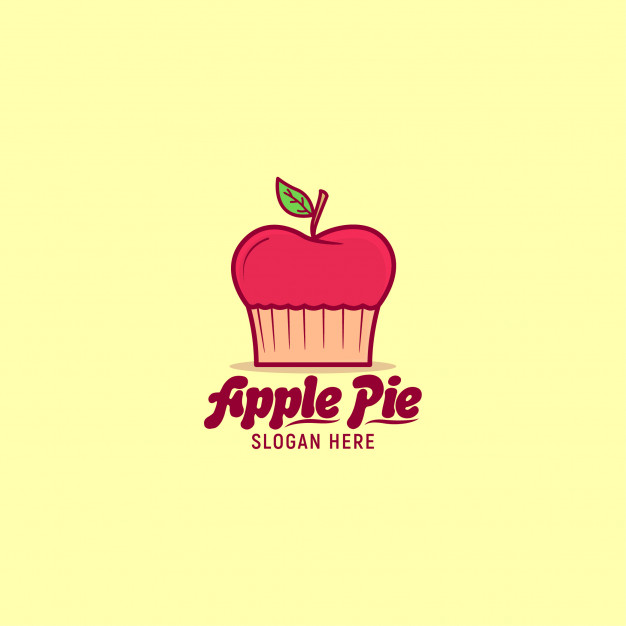 626x626 Fruits Logo Apple Pie Icon Illustration Vector Premium Download