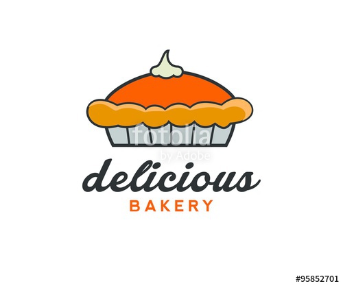 500x417 Pie Cake Delicious Bakery Illustration Logo Template Stock Image
