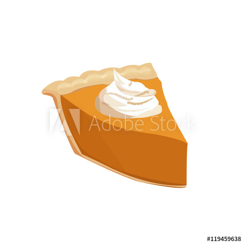 500x500 Pumpkin Pie Slice Vector Illustration