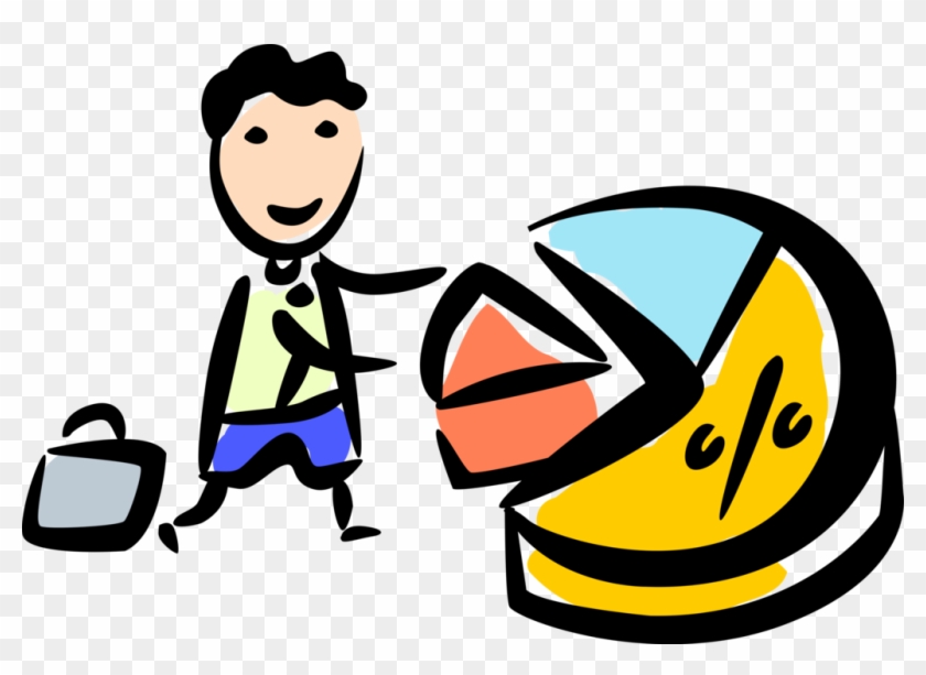 840x613 Vector Illustration Of Businessman Takes Slice Of Pie