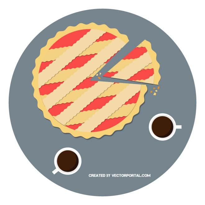 Pie And Coffee Vector 660x660 Pie And Coffee Vector