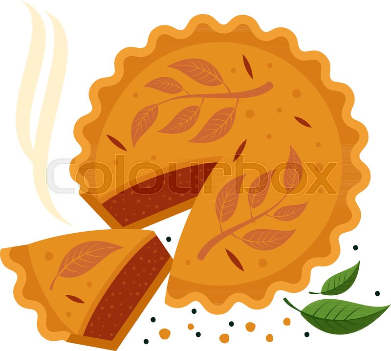 800x718 Meat Pie, Roll, Quiche Vector Flat Stock Vector Colourbox