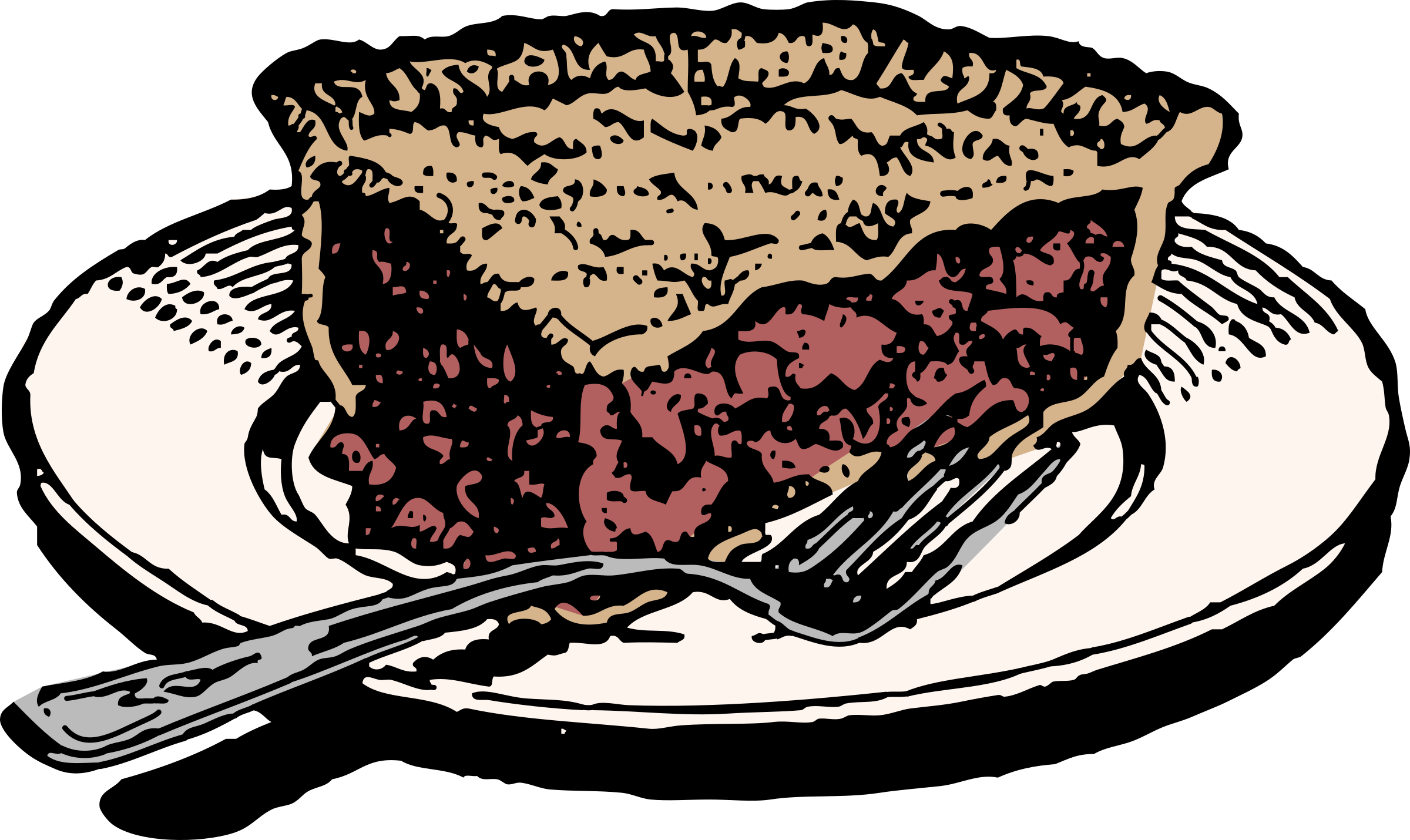 2400x1430 Slice Of Apple Pie Vector Clipart Image
