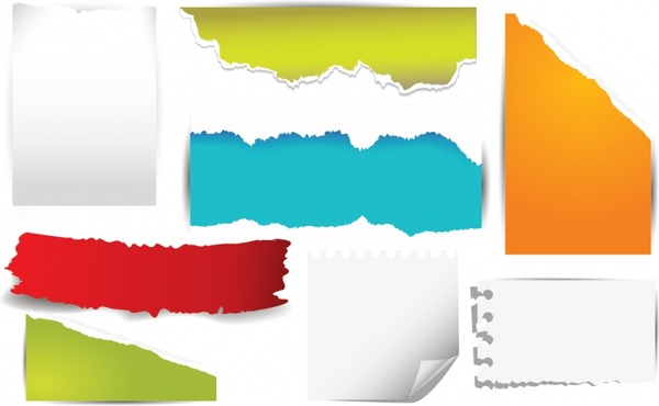 600x370 Pieces Of Paper Free Vector In Adobe Illustrator