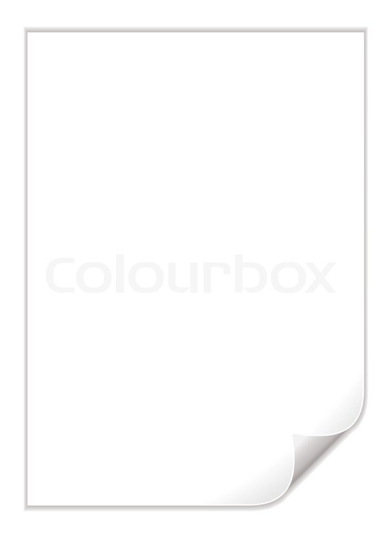 569x800 Single Piece Of White Paper With A Stock Vector Colourbox