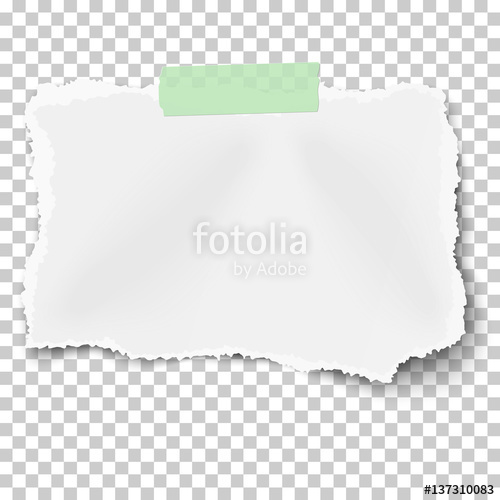 500x500 Ripped Square Paper Scrap With Soft Shadow On Piece Of Green