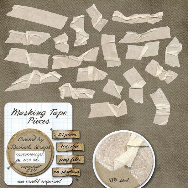 600x600 Masking Tape Pieces