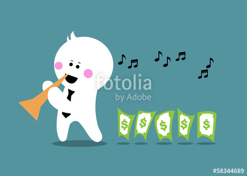 500x357 Business Man As Fairy Tale The Pied Piper Of Hamelin Stock