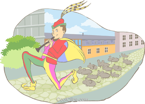 480x346 Pied Piper Royalty Free Vector Clip Art Illustration