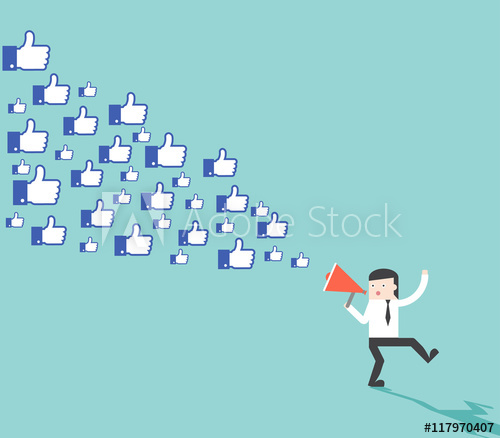 500x438 Megaphone Call The Like Follow Businessman Metaphor Story
