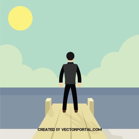 474x474 Businessman On A Pier Vector Image Business And Finance Vectors